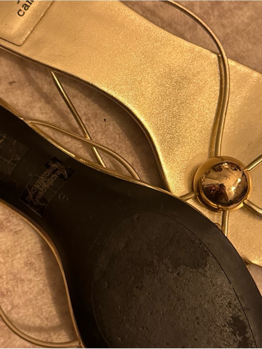 Jeffrey Campbell Gold Kitten Heels - Picture 3 of 3